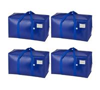 VENO 4 Pack Extra Large Moving Bags with Zippers & Carrying Handles, Heavy-Duty Storage Tote Moving Boxes for Space Saving (Blue-4 Pack)