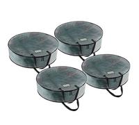 VENO 4 Pack Front Door Wreath Storage Container For Summer - 24 Inch Clear Wreath Bag, Christmas Garland Decoration Organizers with Zipper and Durable Handles (Clear, 24"-4 Pack)