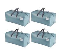 VENO 4 Pack Heavy-Duty Extra Large Moving Bags W/Backpack Straps, Moving House Essentials, Clothes Storage, Packing, Laundry Bags, Reusable and Sustainable (Light Blue, 4 Pack)