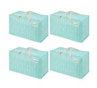 VENO 4 Pack Heavy-Duty Oversize Large Storage Bag with Zips for Moving, Clothes Storage, Laundry Bag, Packing, House Solutions, Water-Resistant (Evergreen, 4 Pack)