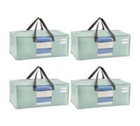 VENO 4 Pack Moving Bags Extra Large Storage Bags for College Move-In, Heavy-Duty Storage Totes, Packing Boxes, and Wardrobe Moving Supplies - Durable Laundry Bags for Clothes (Light Green, 4 Pack)