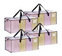 VENO 4 Pack Moving Bags Extra Large Storage Bags,Moving House Essentials,Heavy-Duty Chritsmas Storage Totes, Packing Boxes, and Wardrobe Moving Supplies,Laundry Bags (Clear, 4 Pack)