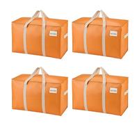 VENO 4 Pack Moving Bags, Heavy Duty, Moving Boxes Alternative, Packing Storage Supplies, Dorm Room Essentials with Zipper for Clothes, Extra Large Packaging Totes (Seasonal Autumn Orange, 4 Pack)