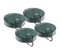 VENO 4 Pack Summer Wreath Storage Container, 30 Inch Clear Wreath Bag, Spring, Christmas Garland Decoration Organizers with Zipper and Durable Handles (Clear, 30"-4 Pack)