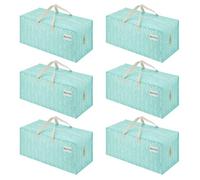 VENO 6 Pack Moving Bags w/Backpack Straps, Heavy Duty, Moving Boxes Alternative, Packing Supplies, Large Storage Totes for Dorm Room Essentials with Zipper (Evergreen, 6 Pack)