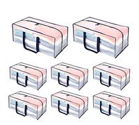 VENO 8 Pack Clear Extra Large Storage Bags with Zips for Clothes, Laundry, Moving House Essentials, Alternative to Moving Boxes, Water-Resistant, Heavy-Duty, Sustainable (Clear, 8 Pack)