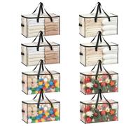 VENO 8 Pack Extra Large Moving Bags,Clothes Storage Bags for Blankets Bedding,Moving House Essentials,Waterproof Underbed Storage Packing Boxes,Laundry Bags Organiser (Clear, 8 Pack)
