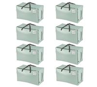 VENO 8 Pack Heavy-Duty Oversize Large Storage Bag Organizer with Zips and Tag Pocket for Moving, Clothes Storage, Laundry Bag, House Essentials, Sustainable, Water-Resistant (Light Green, 8 Pack)