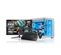 Veno Scorp Asus Gaming PC Bundle AMD Ryzen 5 5600 3.6 GHz RTX 5060 8GB 16GB 3200MHz RAM 1TB NVME 650W PSU Windows 11 - WiFi - Mini Nem White - Liquid Cooling - 27" 165HZ + TUF K1 & M3
