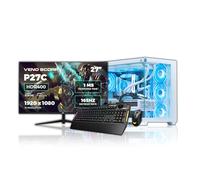 Veno Scorp Asus Gaming PC Bundle AMD Ryzen 7 5700X 3.6 GHz RTX 5060 8GB 16GB 3200MHz RAM 512 GB NVME 650W 80+ PSU Windows 11 - WiFi - Nem 4 White - Liquid Cooling - 27" 165HZ + TUF K1 & M3