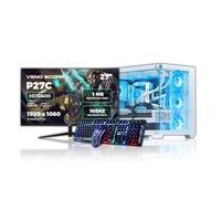 Veno Scorp Gaming Desktop with 27", ASUS K1 Keyboard & M3 Mouse - AMD Ryzen 5 9600X, NVIDIA RTX 5060 8GB, 16GB 5200MHz RAM, 1TB NVMe, Liquid Cooled, 650W 80+, Wi-Fi, Win 11, Nemesis 4 White