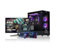 Veno Scorp Gaming Desktop with 27", ASUS K1 Keyboard & M3 Mouse - AMD Ryzen 5 9600X, NVIDIA RTX 5060 8GB, 16GB 5200MHz DDR5 RAM, 1TB NVMe, Liquid Cooled, 650W 80+, Wi-Fi, Windows 11, Spectra