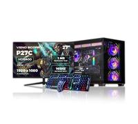 Veno Scorp Gaming Desktop with 27", ASUS K1 Keyboard & M3 Mouse - AMD Ryzen 5 9600X, NVIDIA RTX 5060 8GB, 16GB 5200MHz DDR5 RAM, 1TB NVMe, Liquid Cooled, 650W 80+, Wi-Fi, Windows 11, Nemesis 4