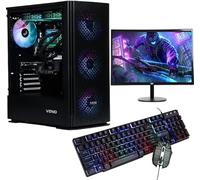 Veno Scorp Gaming PC Bundle 24" Monitor AMD Ryzen 5 4500 3.6GHZ NVIDIA RTX 5060 8GB 16GB 3200MHZ Ram 1TB NVME SSD 750W 80+ PSU WINDOWS 11 - WiFi - Titan - Liquid Cooling