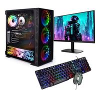 Veno Scorp Gaming PC Bundle 24" Monitor Intel Core i5 12400F 4.5GHZ NVIDIA RTX 5060 8GB 16GB 3200MHZ Ram 1TB NVME SSD 750W 80+ PSU WINDOWS 11 - WiFi - Neonzilla - Liquid Cooling
