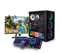 Veno Scorp Gaming PC Bundle - AMD Ryzen 3 3100 Processor, AMD RX550 4GB 2GB, 16GB RAM, 256GB SSD + 500GB HDD, Windows 11, Neonzilla Case + 22” Monitor, Keyboard & Mouse