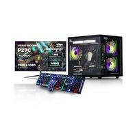 Veno Scorp Gaming PC Bundle AMD Ryzen 5 5600 3.6 GHz RTX 5060 8GB Corsair 16GB 3200MHz RAM 1TB NVME 650W PSU Windows 11 - WiFi - Mini Nem Black - Liquid Cooling - 27" 165HZ + RGB Keyboard & Mouse