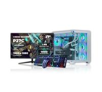 Veno Scorp Gaming PC Bundle AMD Ryzen 7 5700X 3.6 GHz RTX 5060 8GB Corsair 16GB 3200MHz RAM 1TB NVME 650W PSU Windows 11 - WiFi - Mini Nem White - Liquid Cooling - 27" 165HZ + RGB Keyboard & Mouse