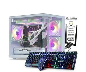 Veno Scorp Gaming PC Bundle, Intel i7 4th Gen, 16GB DDR3 RAM, AMD RX 560 4GB Graphics, 512GB NVMe SSD, Dual Band WiFi 1200Mbps, Gaming Keyboard & Mouse, ARGB Mini Nemesis White, Win 11