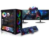 Veno Scorp Gaming PC Dual 22" Monitor Bundle Intel Core i5-3470 Processor RX 550 4GB Graphics Card - 16GB Ram - 120GB SSD + 1TB HDD - 550W PSU - Windows 10 - WiFi - Neonzilla 4
