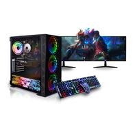 Veno Scorp Gaming PC Dual 22" Monitor Bundle Intel Core i7-6700 Processor RX 580 8GB Graphics Card - 16GB Ram - 512GB SSD - 550W PSU - Windows 10 - WiFi - Neonzilla 4