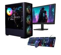 Veno Scorp Gaming PC - New 24" 75HZ Gaming Monitor Bundle AMD Ryzen 5 5600G With Radeon Graphics, 8GB RAM 3200MHZ DDR4, 1TB HDD 256GB SSD, 500W 80+ PSU, Wifi, Windows 11, Titan ARGB Gaming Case.