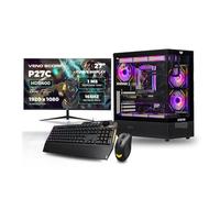 Veno Scorp Gaming PC with 27", ASUS K1 Keyboard & M3 Mouse - AMD Ryzen 5 9600X, NVIDIA RTX 5060 8GB, 16GB 5200MHz DDR5 RAM, 512GB NVMe, Liquid Cooled, 650W 80+, Wi-Fi, Windows 11, Spectra