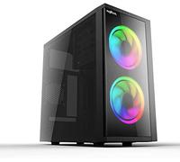 Veno Scorp NOVA ARGB PC Gaming Case, Micro-ATX, 42x 120mm ARGB Rainbow Fans Included, Glass Panel, LED Button, 3 Fan Support, | Black