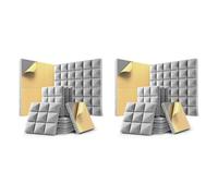 VENOAL 24 Pack Sound Proof Foam Panels with Self-Adhesive, 12 X 12 X 2 Inches Acoustic Panels,Soundproof Wall Panels Gray