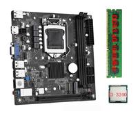 VENOAL ITX H61 Desktop Motherboard Computer Motherboard +I3-3240+1X DDR3 1600MHz 4G RAM CPU LGA 1155 Support Up to 16GB RAM Slots 100M Network Card