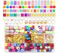 VENOFEN 247PCS Hair Jewelry for Braids Mixed Color Loc Dreadlock Beads Metal Alloy Hair Cuffs Rings Multi Style Braids Accessories Set Hair Decoration for Women and Girls