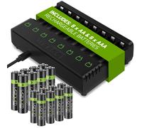 Venom Battery Charger, 8 x AA 2100mAh plus 8 x AAA 800mAh Batteries
