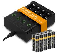 Venom Rechargeable Battery Charging Dock plus 10 x AA 1000mAh Batteries in Black Venom Black