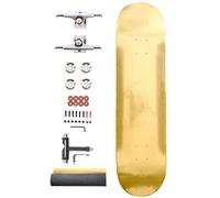 Venom Core Colours Complete Skateboard kit - Double Kick Trick Skateboard for Kids Boys/Girls Adults Beginners Advance - Deck/Trucks/Wheels/ABEC 9/Tool!! - Gold/Raw Trucks