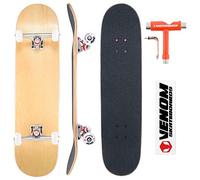 Venom Core Skateboards Complete Skateboard -Double Kick Trick Skateboard for Kids Boys/Girls Adults Beginners -Advance- Inc Deck/Trucks/Bearings Abec 9 /Wheels/Griptape