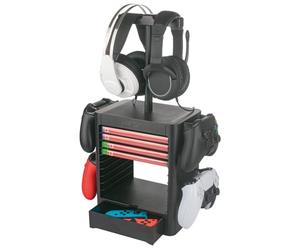 Venom Games Media Storage Tower with Integrated Controller and Headset Rack
