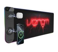 Venom LED Gaming Desk Surface with Wireless Charging | USB-C & USB-A Ports | 800 x 300 mm Extended Mouse Mat