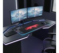 Venom LED Gaming Desk Surface with Wireless Charging. USB-C & USB-A Ports. 800 x 300mm Extended Mouse Mat