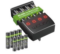 Venom Pro Charge Plug In Wall Battery Charger plus 4 x AA & 4 x AAA Rechargeable Batteries