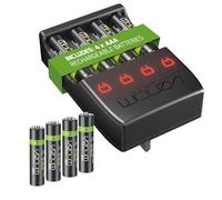 Venom Pro Charge Plug In Wall Battery Charger plus 4 x AAA Rechargeable Batteries