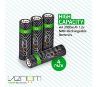 Venom Rechargeable AA Batteries - 2100mAh 1.2V NiMH - High Capacity (4-Pack)