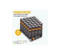 Venom Rechargeable AAA Batteries (30-Pack) in Black Venom Black