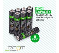 Venom Rechargeable Aaa Batteries - 800Mah High Capacity - Pack Of 8