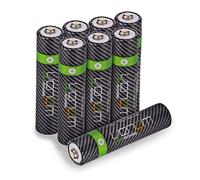 Rechargeable AAA Batteries - High Capacity 800mAh (8-Pack) Venom Black 8 Pack