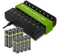 Venom Rechargeable Battery Charging Dock plus 8 x AA 2100mAh and 8 x AAA 800mAh Batteries