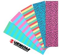 Venom Skateboards Griptape Pro Long Lasting Grip Tape for Skateboards 9" x 33" Skateboard Grip Tape - Skate Board Grip Tape For Skateboard Decks - Skateboard Accessories - Rasta Stripes