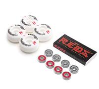 Venom Skateboards Logo White Skateboard Wheels - 50mm & Bones REDS Bearings Set