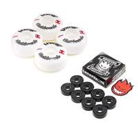 Venom Skateboards Logo White Skateboard Wheels - 52mm & Spitfire Cheapshots Bearings Set