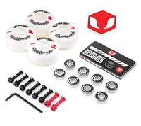 Venom Skateboards Wheels and Bearings Pack - ABEC 11 Skateboard Bearings + Skate Wheels + FREE 1" Skateboard bolts - Skateboard Accessories for Park/Street 99a Durometer 608 Bearings - 52mm
