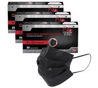 Venom Steel Heavy Duty Barrier Black Face Mask, Fluid and Splash Resistant, 75 Count